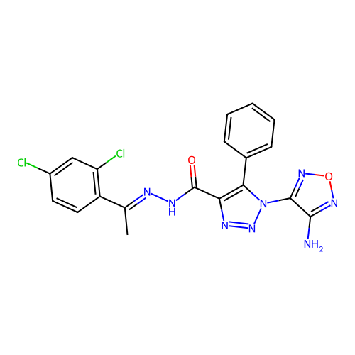 C19H14Cl2N8O2 structure