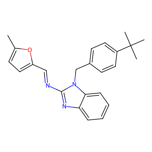 1-(4-tert-butylbenzyl)-N-[(E)-(5-methylfuran-2-yl)methylidene]-1H-benzimidazol-2-amine structure