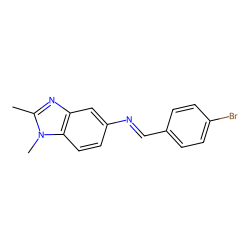 N-[(E)-(4-Bromophenyl)methylidene]-1,2-dimethyl-1H-benzimidazol-5-amine structure