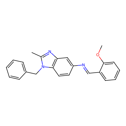 1-benzyl-N-[(E)-(2-methoxyphenyl)methylidene]-2-methyl-1H-benzimidazol-5-amine structure