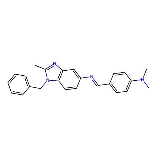 Benzimidazole, 1-benzyl-2-methyl-5-(4-dimethylaminobenzylidenamino)- structure