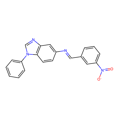 N-[(E)-(3-nitrophenyl)methylidene]-1-phenyl-1H-benzimidazol-5-amine structure
