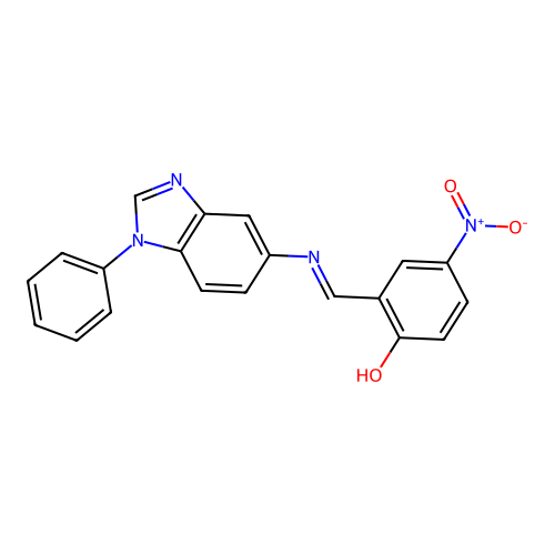 4-nitro-2-{(E)-[(1-phenyl-1H-benzimidazol-5-yl)imino]methyl}phenol structure