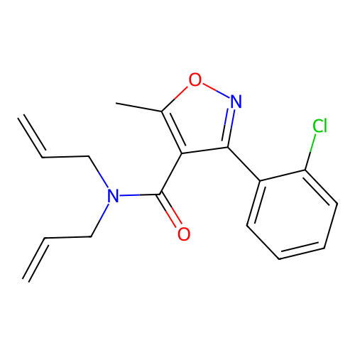 N,N-diallyl-3-(2-chlorophenyl)-5-methylisoxazole-4-carboxamide structure