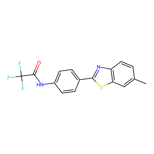 2,2,2-trifluoro-N-[4-(6-methyl-1,3-benzothiazol-2-yl)phenyl]acetamide structure