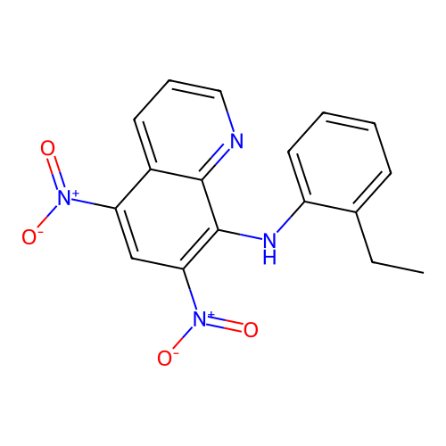N-(2-ethylphenyl)-5,7-dinitroquinolin-8-amine structure