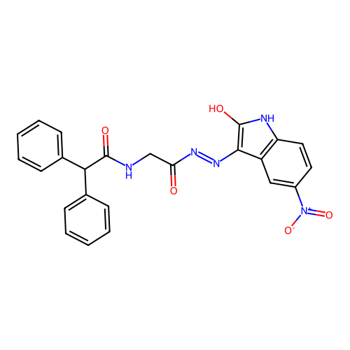 N-({N'-[(3E)-5-NITRO-2-OXO-2,3-DIHYDRO-1H-INDOL-3-YLIDENE]HYDRAZINECARBONYL}METHYL)-2,2-DIPHENYLACETAMIDE structure