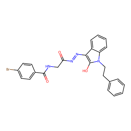 4-BROMO-N-({N'-[(3E)-2-OXO-1-(2-PHENYLETHYL)-2,3-DIHYDRO-1H-INDOL-3-YLIDENE]HYDRAZINECARBONYL}METHYL)BENZAMIDE structure