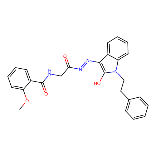 2-METHOXY-N-({N'-[(3E)-2-OXO-1-(2-PHENYLETHYL)-2,3-DIHYDRO-1H-INDOL-3-YLIDENE]HYDRAZINECARBONYL}METHYL)BENZAMIDE structure