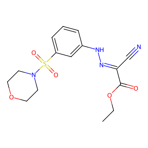 (E)-ethyl 2-cyano-2-(2-(3-(morpholinosulfonyl)phenyl)hydrazono)acetate structure
