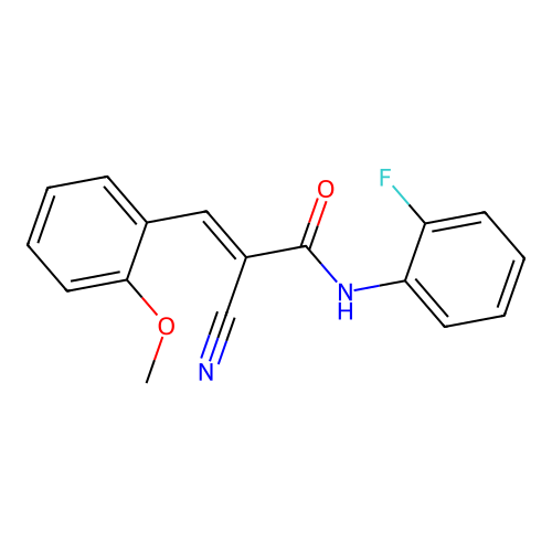 (2E)-2-cyano-N-(2-fluorophenyl)-3-(2-methoxyphenyl)acrylamide structure