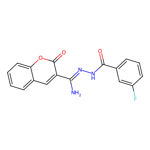 N'-[(Z)-amino(2-oxo-2H-chromen-3-yl)methylidene]-3-fluorobenzohydrazide structure