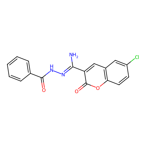 N'-[(Z)-amino(6-chloro-2-oxo-2H-chromen-3-yl)methylidene]benzohydrazide structure