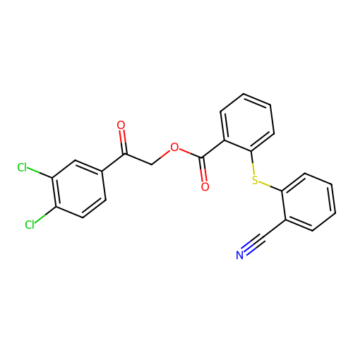 2-(3,4-Dichlorophenyl)-2-oxoethyl 2-[(2-cyanophenyl)sulfanyl]benzoate structure