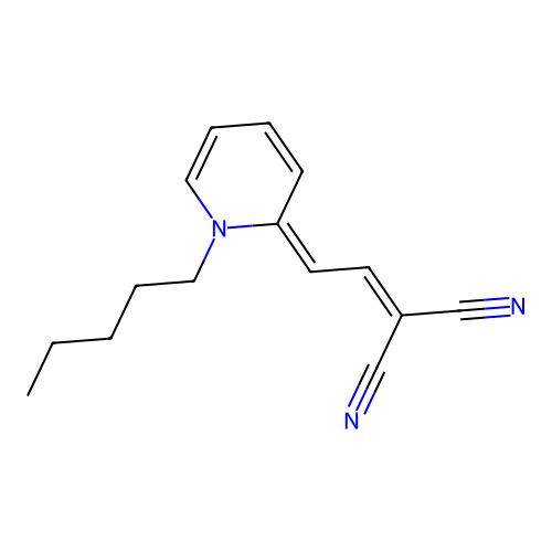 2-[(2E)-2-(1-pentylpyridin-2-ylidene)ethylidene]propanedinitrile structure