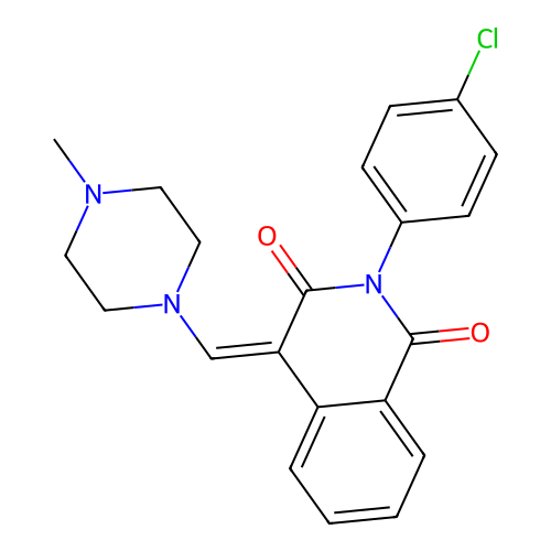 (4Z)-2-(4-chlorophenyl)-4-[(4-methylpiperazin-1-yl)methylidene]isoquinoline-1,3-dione structure