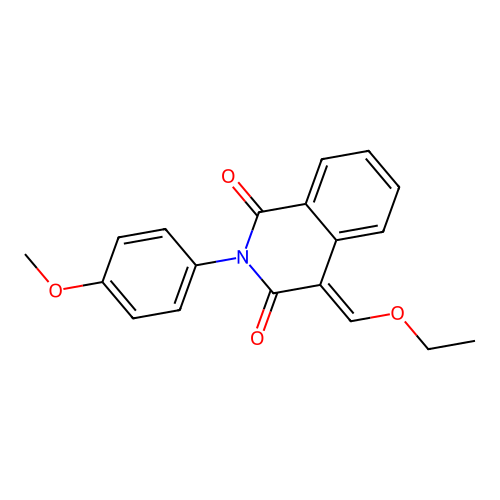 (4E)-4-(ethoxymethylidene)-2-(4-methoxyphenyl)isoquinoline-1,3-dione structure