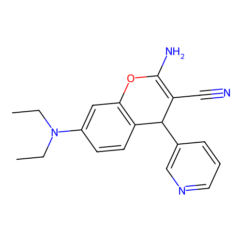 2-amino-7-(diethylamino)-4-(pyridin-3-yl)-4H-chromene-3-carbonitrile structure