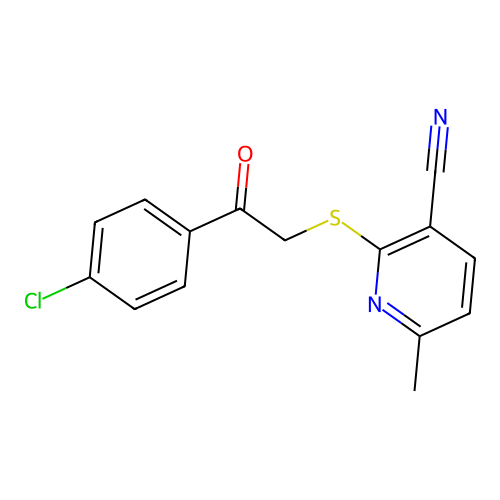 2-{[2-(4-Chlorophenyl)-2-oxoethyl]sulfanyl}-6-methylpyridine-3-carbonitrile structure