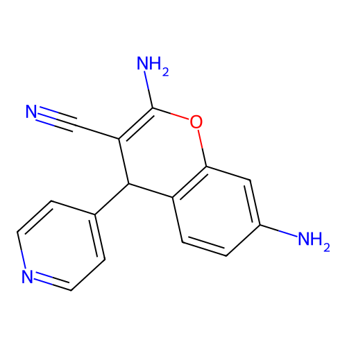 2,7-diamino-4-(pyridin-4-yl)-4H-chromene-3-carbonitrile structure