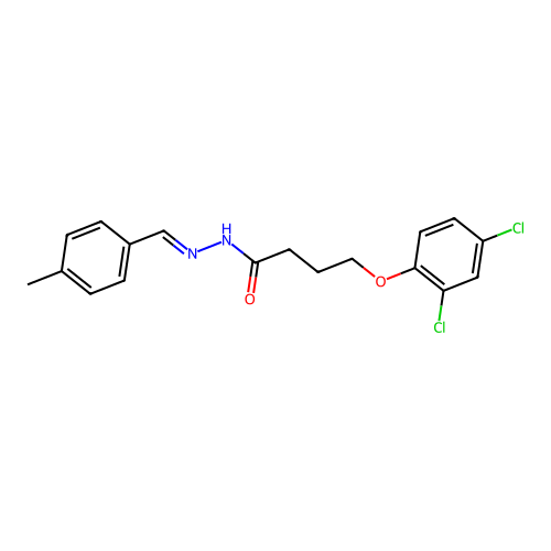 (E)-4-(2,4-dichlorophenoxy)-N'-(4-methylbenzylidene)butanehydrazide structure