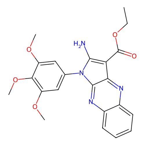 ethyl 2-amino-1-(3,4,5-trimethoxyphenyl)-1H-pyrrolo[2,3-b]quinoxaline-3-carboxylate structure