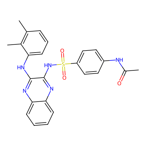 N-[4-({3-[(2,3-dimethylphenyl)amino]quinoxalin-2-yl}sulfamoyl)phenyl]acetamide structure