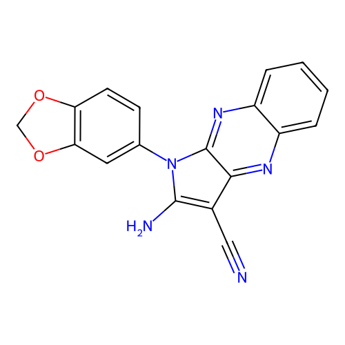 2-Amino-1-(1,3-benzodioxol-5-YL)-1H-pyrrolo(2,3-B)quinoxaline-3-carbonitrile structure