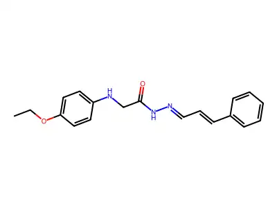 Glycine, N-(4-ethoxyphenyl)-, (3-phenyl-2-propenylidene)hydrazide structure