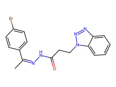 3-(1H-1,2,3-Benzotriazol-1-YL)-N'-(1-(4-bromophenyl)ethylidene)propanohydrazide structure
