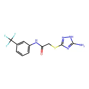 2-((5-amino-1H-1,2,4-triazol-3-yl)thio)-N-(3-(trifluoromethyl)phenyl)acetamide structure