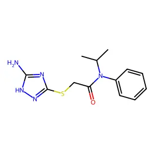 2-[(5-amino-4H-1,2,4-triazol-3-yl)sulfanyl]-N-phenyl-N-(propan-2-yl)acetamide structure
