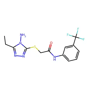 2-[(4-amino-5-ethyl-4H-1,2,4-triazol-3-yl)sulfanyl]-N-[3-(trifluoromethyl)phenyl]acetamide structure