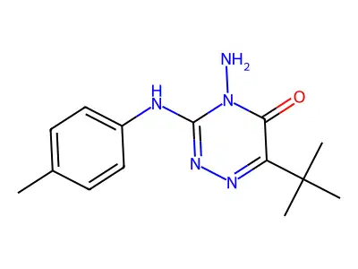 4-Amino-6-tert-butyl-3-(4-methylanilino)-1,2,4-triazin-5-one structure