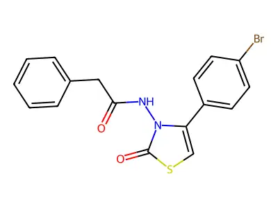 N-(4-(4-bromophenyl)-2-oxothiazol-3(2H)-yl)-2-phenylacetamide structure