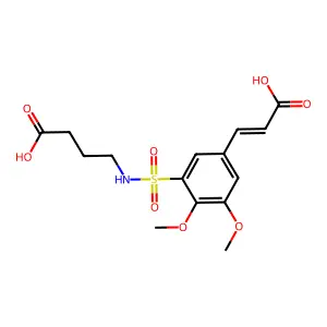 3-(3-{[(3-Carboxypropyl)amino]sulfonyl}-4,5-dimethoxyphenyl)acrylic acid structure