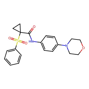 N-[4-(4-morpholinyl)phenyl]-1-(phenylsulfonyl)cyclopropanecarboxamide structure