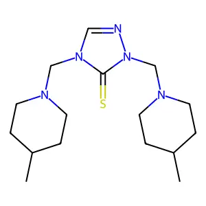 2,4-bis[(4-methylpiperidin-1-yl)methyl]-2,4-dihydro-3H-1,2,4-triazole-3-thione structure