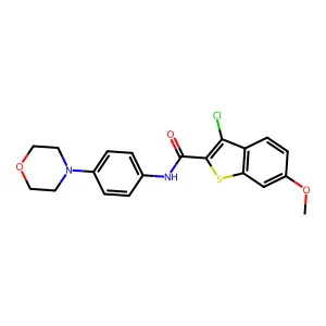 3-chloro-6-methoxy-N-[4-(morpholin-4-yl)phenyl]-1-benzothiophene-2-carboxamide structure