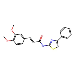 (E)-3-(3,4-dimethoxyphenyl)-N-(4-phenyl-1,3-thiazol-2-yl)prop-2-enamide structure