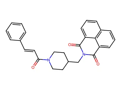 (E)-2-((1-cinnamoylpiperidin-4-yl)methyl)-1H-benzo[de]isoquinoline-1,3(2H)-dione structure