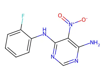 4-N-(2-fluorophenyl)-5-nitropyrimidine-4,6-diamine structure