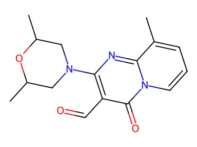 2-(2,6-dimethylmorpholino)-9-methyl-4-oxo-4H-pyrido[1,2-a]pyrimidine-3-carbaldehyde structure
