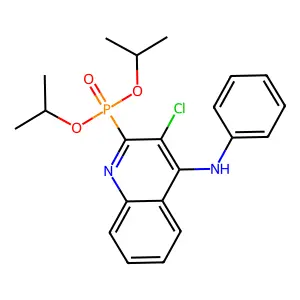 3-chloro-2-di(propan-2-yloxy)phosphoryl-N-phenylquinolin-4-amine structure