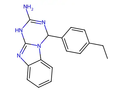 4-(4-Ethylphenyl)-1,4-dihydro[1,3,5]triazino[1,2-a]benzimidazol-2-amine structure