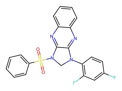 3-(benzenesulfonyl)-1-(2,4-difluorophenyl)-2H-imidazo[4,5-b]quinoxaline structure