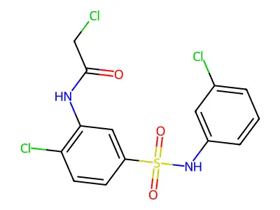 2-chloro-N-{2-chloro-5-[(3-chlorophenyl)sulfamoyl]phenyl}acetamide structure