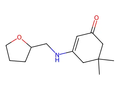 5,5-Dimethyl-3-[(oxolan-2-ylmethyl)amino]cyclohex-2-en-1-one structure