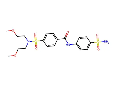 4-[bis(2-methoxyethyl)sulfamoyl]-N-(4-sulfamoylphenyl)benzamide structure