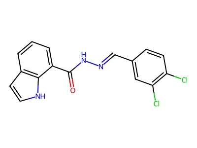 N-[(3,4-dichlorophenyl)methylideneamino]-1H-indole-7-carboxamide structure